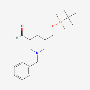 1-Benzyl-5-((tert-butyldimethylsilyloxy)methyl)piperidine-3-carbaldehyde