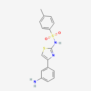 molecular formula C16H15N3O2S2 B8398798 N-[4-(3-amino-phenyl)-thiazol-2-yl]-4-methyl-benzenesulfonamide 