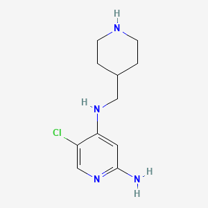 molecular formula C11H17ClN4 B8398820 5-chloro-N4-(piperidin-4-ylmethyl)pyridine-2,4-diamine 