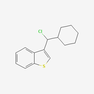 molecular formula C15H17ClS B8398853 3-[Chloro(cyclohexyl)methyl]-1-benzothiophene 