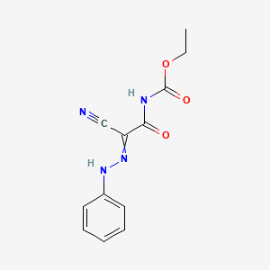 molecular formula C12H12N4O3 B8398874 Ethyl[2-cyano-2-(2-phenylhydrazono)acetamido]formate 