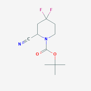 molecular formula C11H16F2N2O2 B8398904 Tert-butyl 2-cyano-4,4-difluoropiperidine-1-carboxylate 