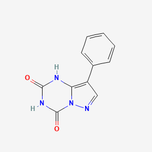 molecular formula C11H8N4O2 B8398907 2,4-Dihydroxy-8-phenylpyrazolo[1,5-a]-1,3,5-triazine 