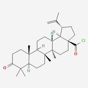 molecular formula C30H45ClO2 B8398910 (1R,3AS,5aR,5bR,7aR,11aR,11bR,13aR,13bR)-5a,5b,8,8,11a-pentamethyl-9-oxo-1-(prop-1-en-2-yl)icosahydro-3aH-cyclopenta[a]chrysene-3a-carbonyl chloride 