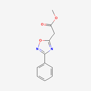 molecular formula C11H10N2O3 B8398912 3-Phenyl-1,2,4-oxadiazole-5-acetic acid methyl ester 