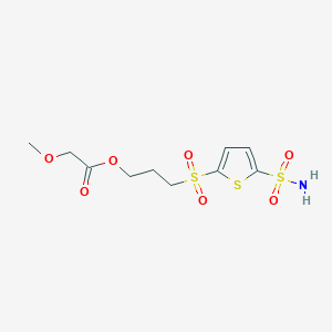 molecular formula C10H15NO7S3 B8398952 5-(3-Methoxyacetyloxypropanesulfonyl)thiophene-2-sulfonamide CAS No. 104438-05-3