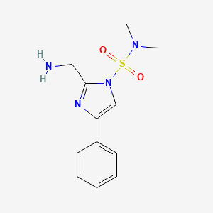 molecular formula C12H16N4O2S B8399181 2-(aminomethyl)-N,N-dimethyl-4-phenyl-1H-imidazole-1-sulfonamide 