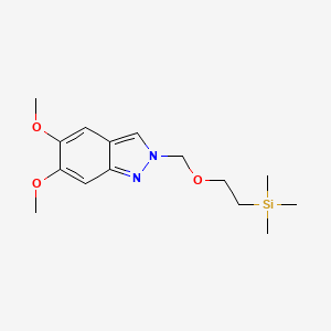 molecular formula C15H24N2O3Si B8399184 5,6-Dimethoxy-2-((2-(trimethylsilyl)ethoxy)methyl)-2H-indazole 