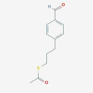 molecular formula C12H14O2S B8399212 4-[3-(S-Acetylthio)propyl]benzaldehyde 