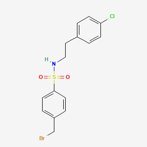 molecular formula C15H15BrClNO2S B8399217 4-(bromomethyl)-N-[2-(4-chlorophenyl)ethyl]benzene sulfonamide 