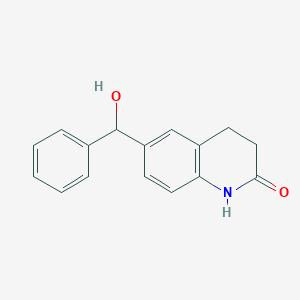 molecular formula C16H15NO2 B8399269 3,4-dihydro-6-(hydroxyphenylmethyl)-2(1H)-quinolinone 
