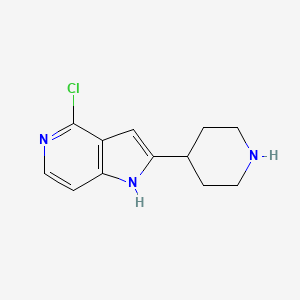 molecular formula C12H14ClN3 B8399300 4-Chloro-2-piperidin-4-yl-1H-pyrrolo[3,2-c]pyridine 