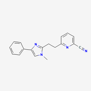 molecular formula C18H16N4 B8399316 6-(2-(1-methyl-4-phenyl-1H-imidazol-2-yl)ethyl)-picolinonitrile 