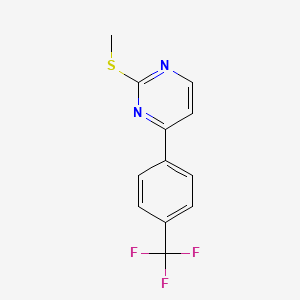 molecular formula C12H9F3N2S B8399324 2-Methylsulfanyl-4-(4-trifluoromethylphenyl)pyrimidine 