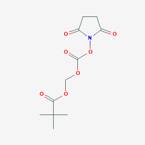 molecular formula C11H15NO7 B8399331 1-[(2,5-Dioxopyrrolidinyl)oxycarbonyloxy]methyl 2,2-dimethylpropanoate 