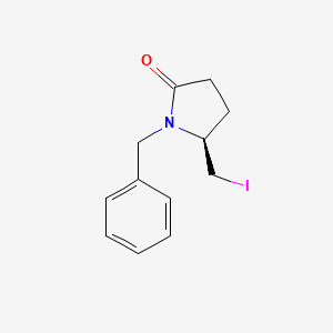 molecular formula C12H14INO B8399364 (S)-5-iodomethyl-1-(phenylmethyl)-2-pyrrolidinone 