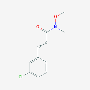 molecular formula C11H12ClNO2 B8399374 3-(3-chloro-phenyl)-N-methoxy-N-methyl-acrylamide 