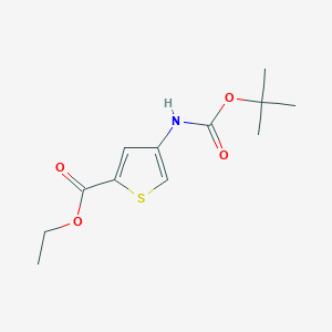 molecular formula C12H17NO4S B8399380 Ethyl 4-[(tert-butoxycarbonyl)amino]thiophene-2-carboxylate 