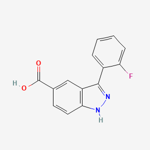 molecular formula C14H9FN2O2 B8399416 3-(2-Fluorophenyl)-1H-5-indazolecarboxylic Acid 