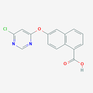 molecular formula C15H9ClN2O3 B8399417 6-(6-Chloro-pyrimidin-4-yloxy)-naphthalene-1-carboxylic acid 
