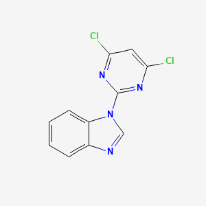 molecular formula C11H6Cl2N4 B8399465 2-(Benzimidazol-1-yl)-4,6-dichloropyrimidine 