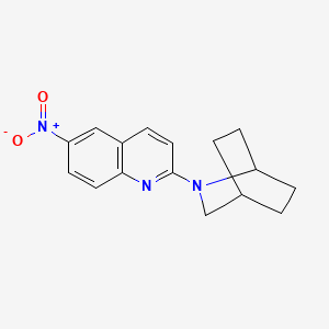molecular formula C16H17N3O2 B8399467 2-(2-Azabicyclo[2.2.2]oct-2-yl)-6-nitroquinoline 