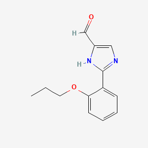molecular formula C13H14N2O2 B8399482 2-o-Propoxyphenyl-4-imidazolecarboxaldehyde CAS No. 68282-54-2