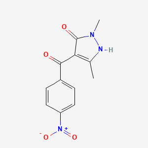 molecular formula C12H11N3O4 B8399496 1,3-Dimethyl-4-(4-nitrobenzoyl)-5-hydroxypyrazole 