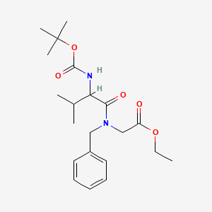 molecular formula C21H32N2O5 B8399516 Ethyl N-(tert-butoxycarbonyl)valyl-N-benzylglycinate CAS No. 192582-88-0