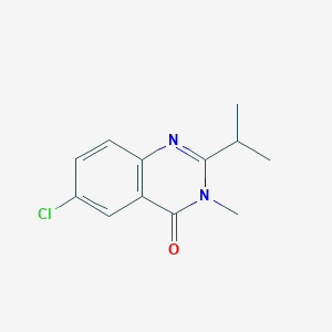 molecular formula C12H13ClN2O B8399519 6-Chloro-2-isopropyl-3-methyl-3H-quinazolin-4-one 