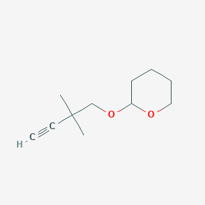 molecular formula C11H18O2 B8399526 2-(2,2-Dimethyl-but-3-ynyloxy)-tetrahydro-pyran 