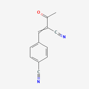 molecular formula C12H8N2O B8399577 4-(2-Cyano-3-oxobut-1-en-1-yl)benzonitrile 