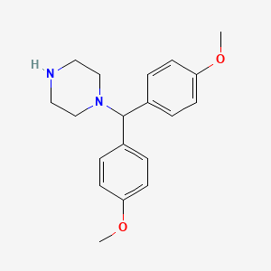 molecular formula C19H24N2O2 B8399625 1-Bis(4-methoxyphenyl)methylpiperazine 