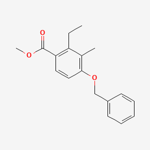 molecular formula C18H20O3 B8399638 Methyl 4-benzyloxy-2-ethyl-3-methylbenzoate 