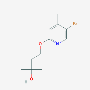 molecular formula C11H16BrNO2 B8399650 4-(5-Bromo-4-methylpyridin-2-yloxy)-2-methylbutan-2-ol 