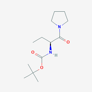 molecular formula C13H24N2O3 B8399694 (S)-tert-butyl 1-oxo-1-(pyrrolidin-1-yl)butan-2-ylcarbamate 