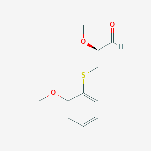 molecular formula C11H14O3S B8399780 2-(S)-Methoxy-3-(2-methoxyphenylthio)-propionaldehyde 