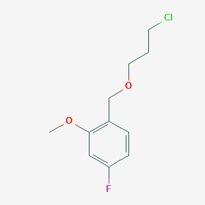 molecular formula C11H14ClFO2 B8399833 1-(3-Chloro-propoxymethyl)-4-fluoro-2-methoxy-benzene 