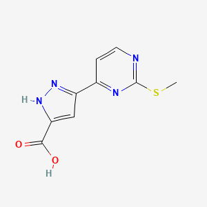 molecular formula C9H8N4O2S B8399839 5-(2-methylsulfanyl-pyrimidin-4-yl)-1H-pyrazole-3-carboxylic acid 