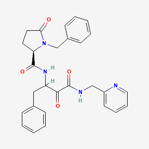(2R)-1-Benzyl-N-{3,4-dioxo-1-phenyl-4-[(pyridin-2-ylmethyl)amino]butan-2-yl}-5-oxopyrrolidine-2-carboxamide