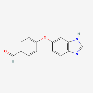 molecular formula C14H10N2O2 B8399849 4-(1H-benzimidazol-5-yloxy)benzaldehyde 