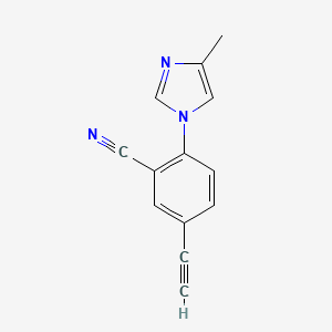molecular formula C13H9N3 B8399967 5-Ethynyl-2-(4-methyl-1h-imidazol-1-yl)benzonitrile 