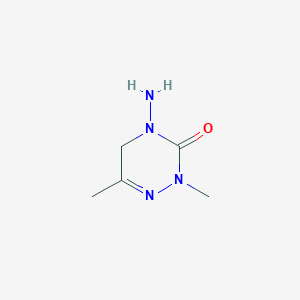 molecular formula C5H10N4O B8399988 4-amino-2,6-dimethyl-4,5-dihydro-2H-1,2,4-triazin-3-one 