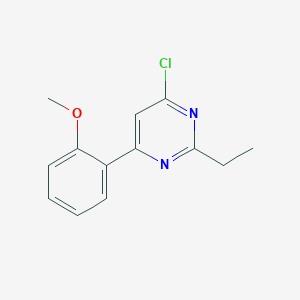 molecular formula C13H13ClN2O B8399992 4-Chloro-2-ethyl-6-(2-methoxy-phenyl)pyrimidine 