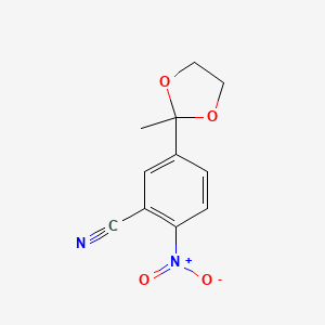molecular formula C11H10N2O4 B8400071 2-(3-Cyano-4-nitrophenyl)-2-methyl-1,3-dioxolane 