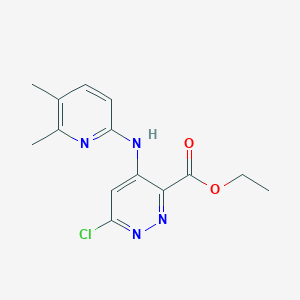 molecular formula C14H15ClN4O2 B8400078 Ethyl 6-chloro-4-(5,6-dimethylpyridin-2-ylamino)pyridazine-3-carboxylate 