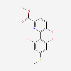 molecular formula C14H10F3NO2S B8400099 Methyl 6-[2,6-difluoro-4-(methylthio)phenyl]-5-fluoropyridine-2-carboxylate CAS No. 1355011-26-5