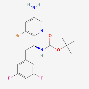 molecular formula C18H20BrF2N3O2 B8400209 tert-Butyl (S)-(1-(5-amino-3-bromopyridin-2-yl)-2-(3,5-difluorophenyl)ethyl)carbamate 
