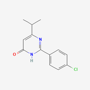 molecular formula C13H13ClN2O B8400236 2-(4-Chlorophenyl)-4-hydroxy-6-isopropylpyrimidine 