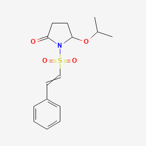molecular formula C15H19NO4S B8400301 1-(Styrenesulphonyl)-2-oxo-5-isopropyloxy pyrrolidine 